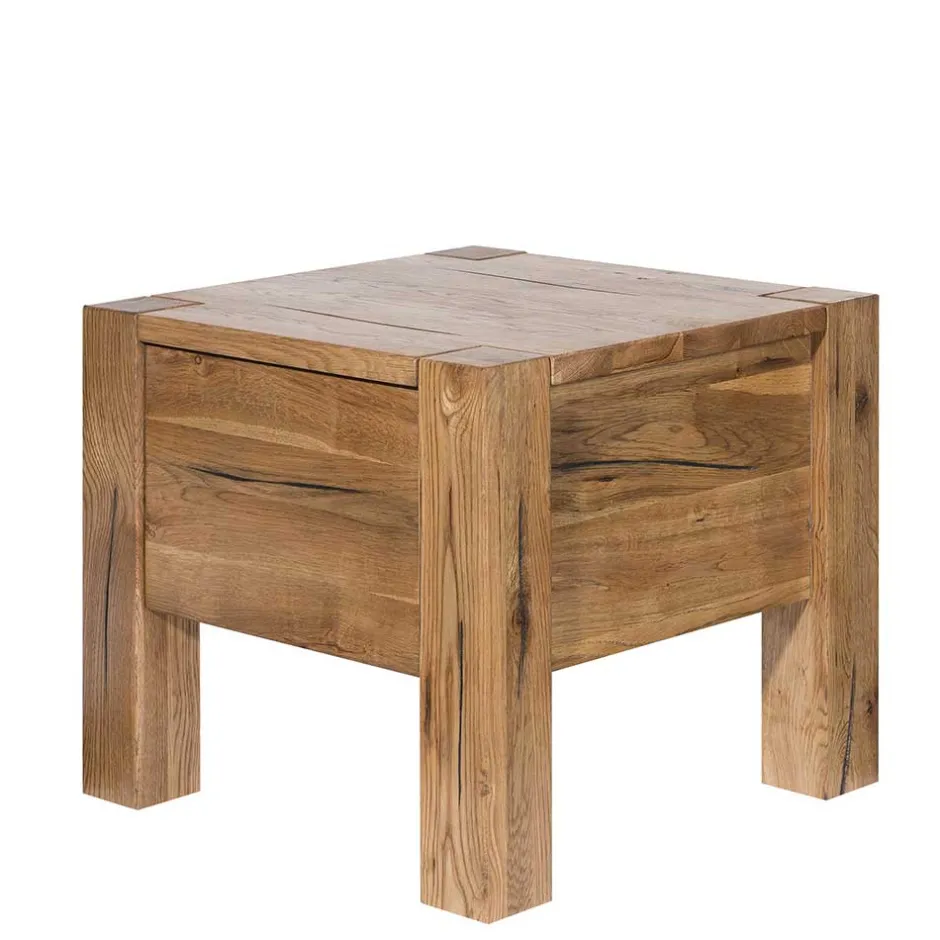 Wohnen 37cm hohe Nachtkommode aus Eiche Massivholz - Brave