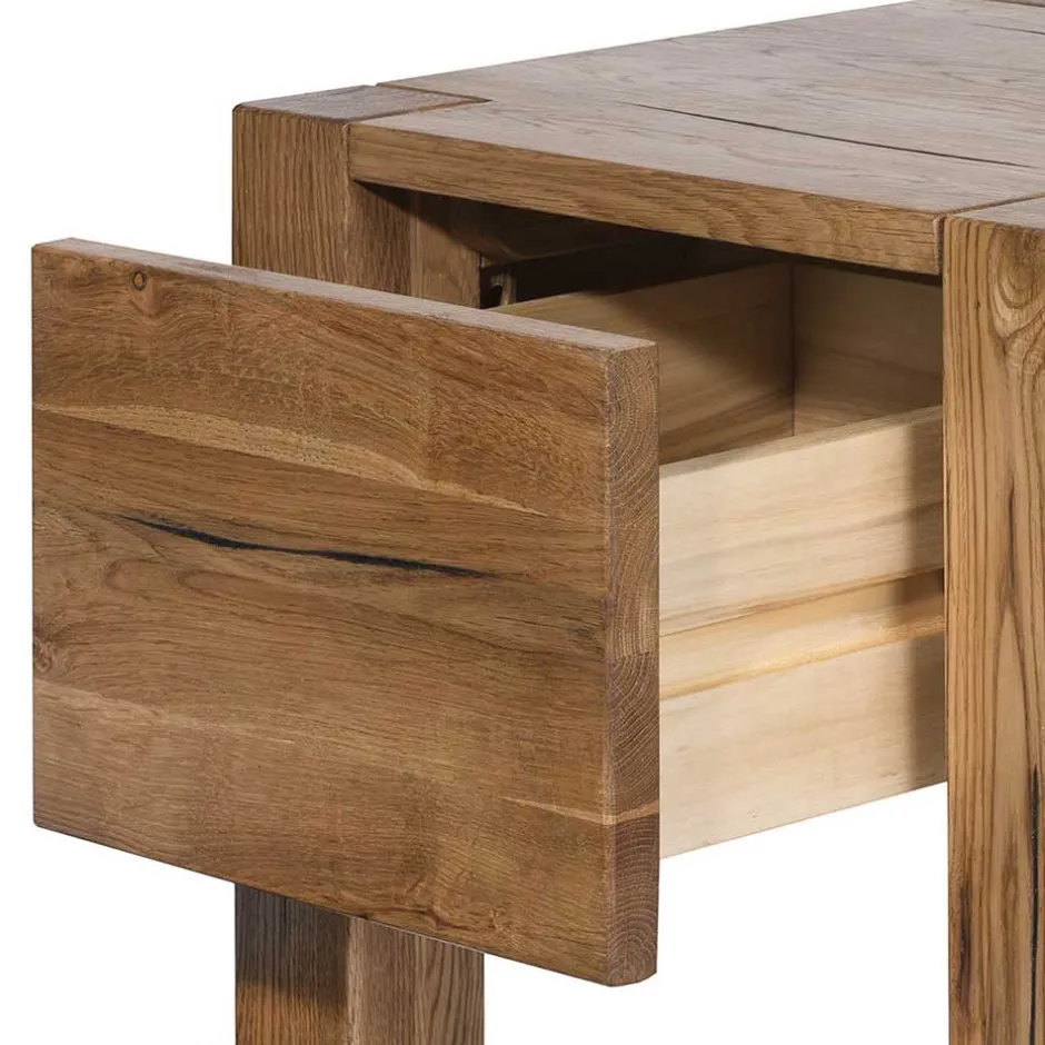 Wohnen 37cm hohe Nachtkommode aus Eiche Massivholz - Brave