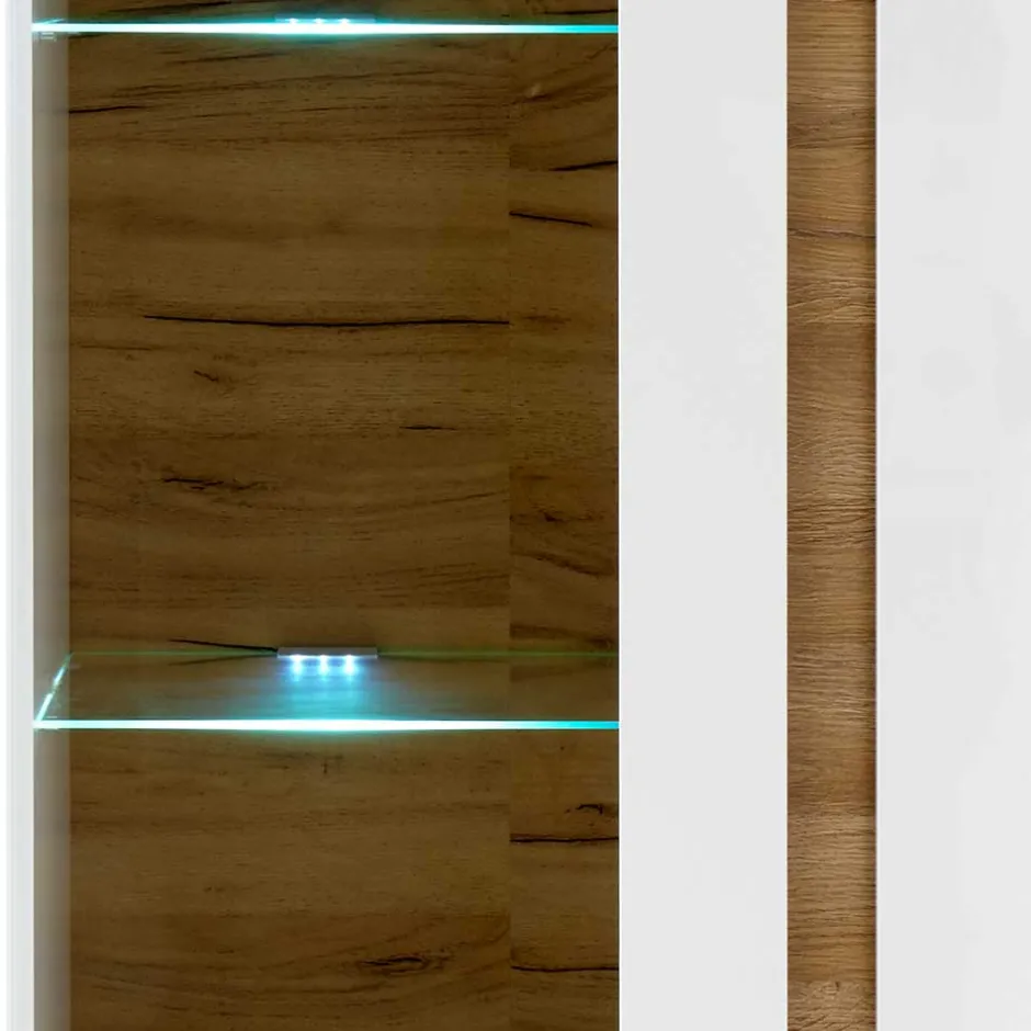 Wohnen 194cm hohe Vitrine zweifarbig - Myrda I