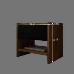 Wohnen 210cm Holzbett & Nachttische - Olbysca (dreiteilig)