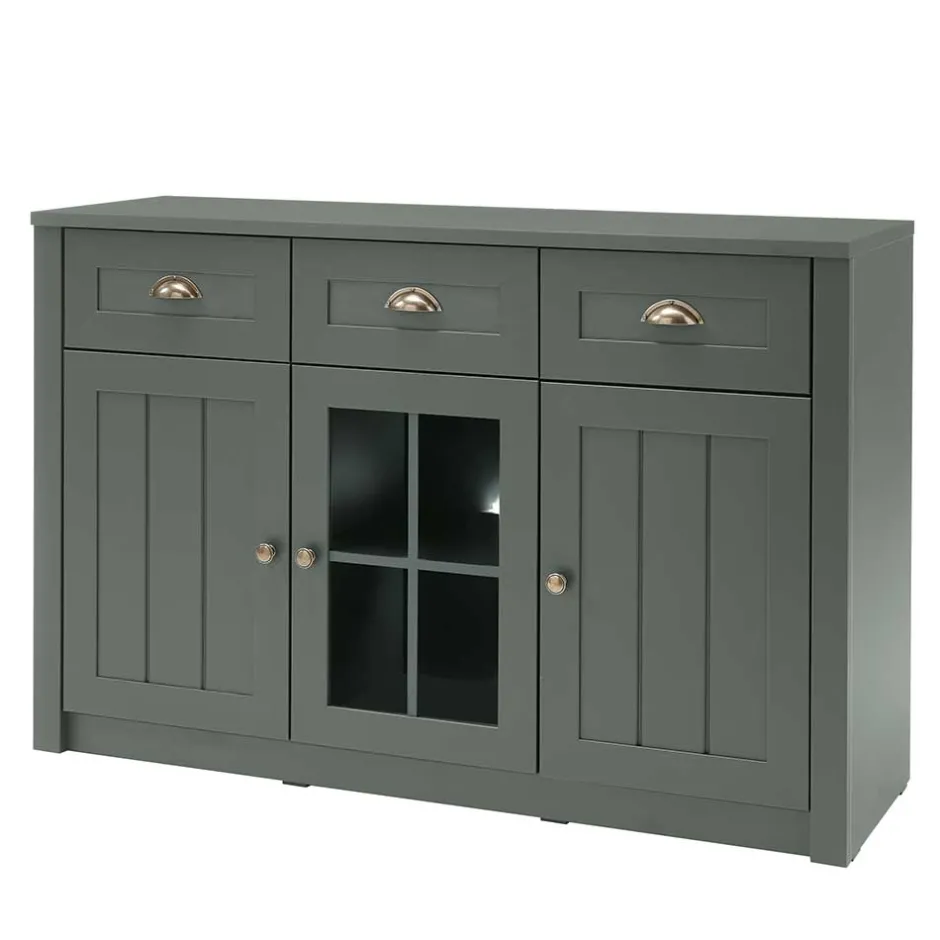 Wohnen 130cm Landhaus Sideboard in Dunkelgrün - Niestov