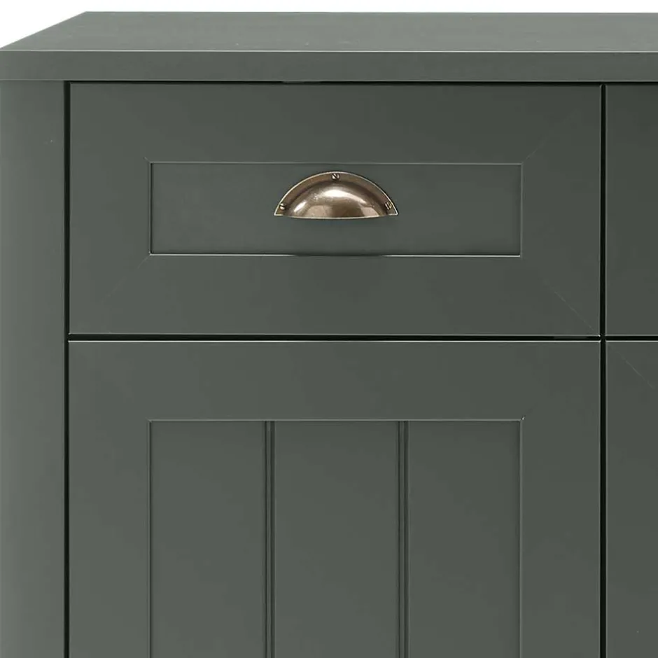 Wohnen 130cm Landhaus Sideboard in Dunkelgrün - Niestov