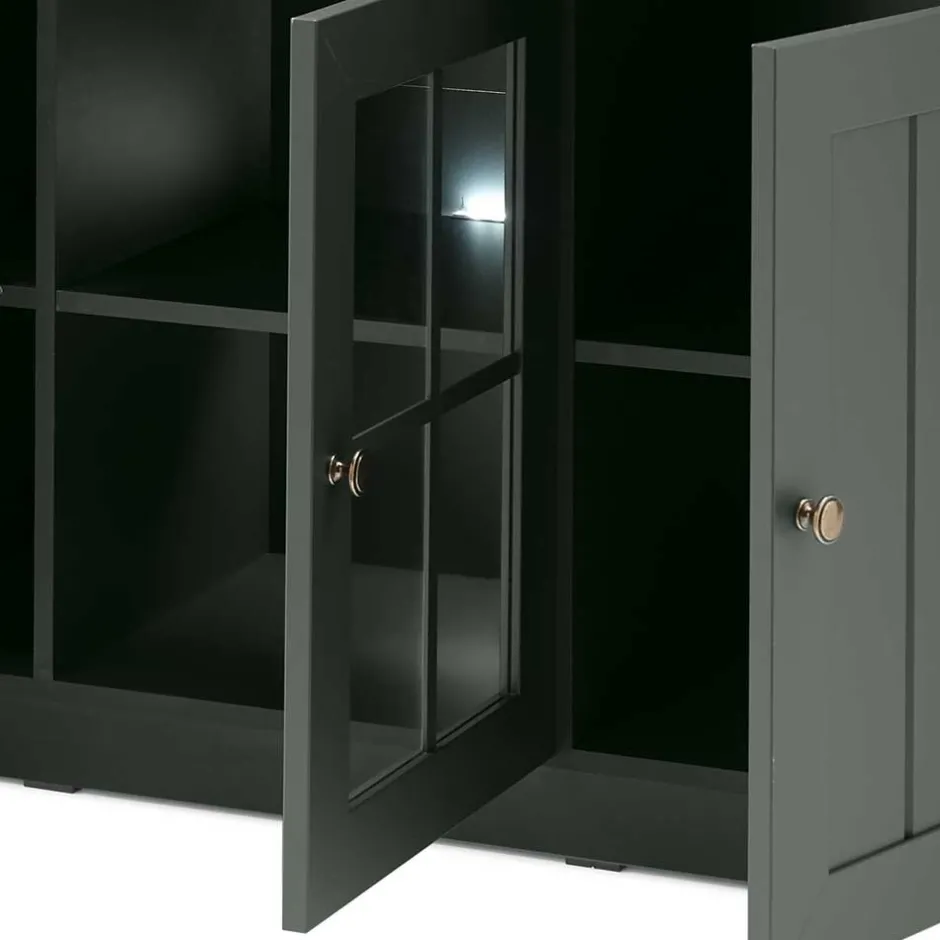 Wohnen 130cm Landhaus Sideboard in Dunkelgrün - Niestov