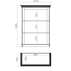 Wohnen 356cm Landhaus Wohnwand Set - Diatara (dreiteilig)