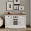 Wohnen 130cm Landhaus-Kommode mit Glaseinsatz - Bordona