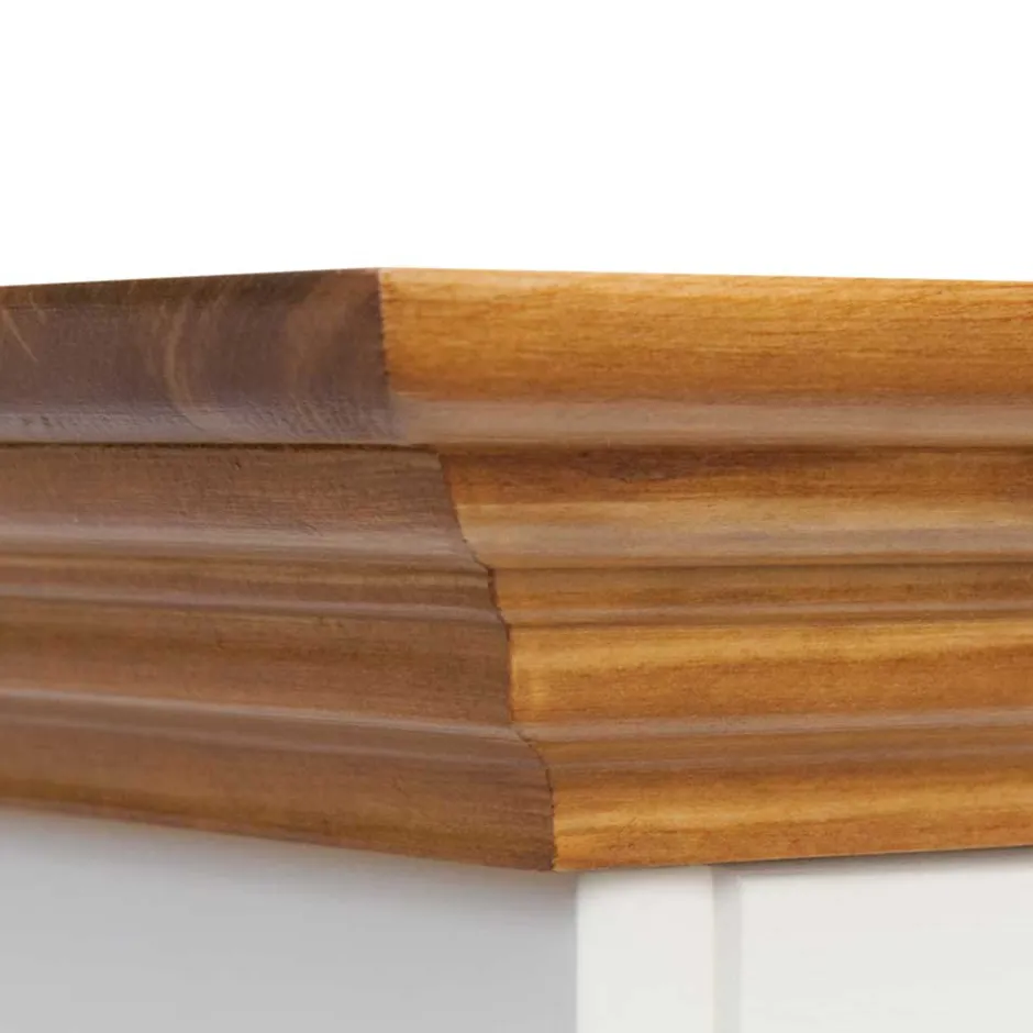 Wohnen 130cm Landhaus-Kommode mit Glaseinsatz - Bordona