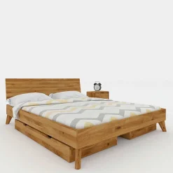 210cm langes Stauraumbett aus Wildeiche - Eavy^Wohnen Best