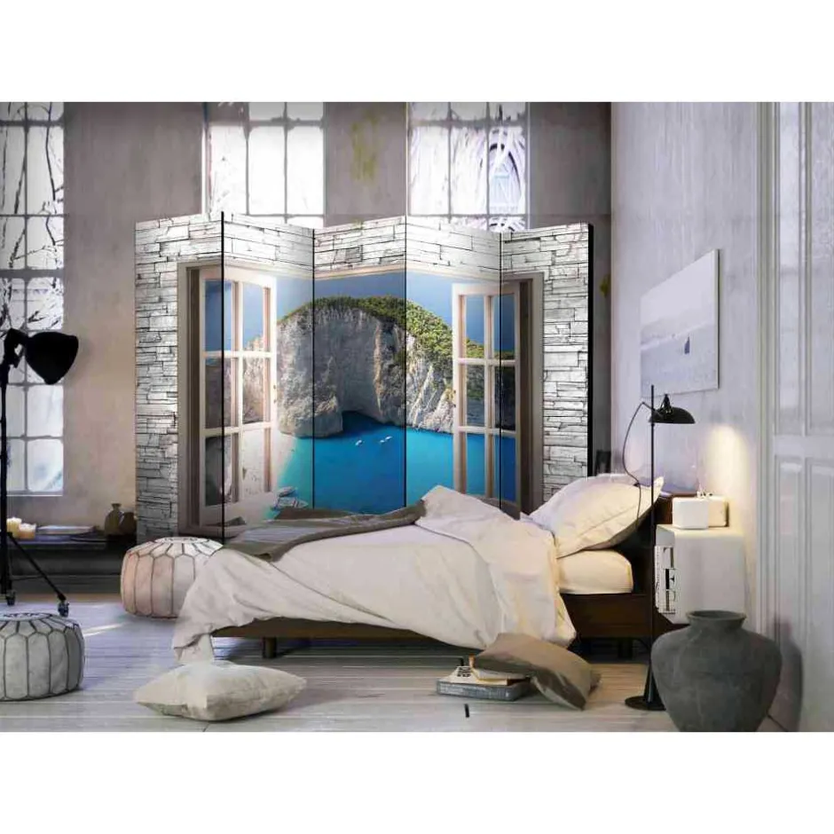 225cm Paravent Mauerwand mit Fenster - Gosca^Wohnen Best