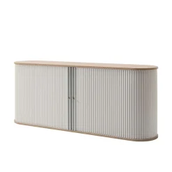 Wohnen 196cm Rollladen Sideboard in Weiß Eiche - Bassy