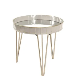 Wohnen 51cm runder Beistelltisch mit Spiegelglas - Safira