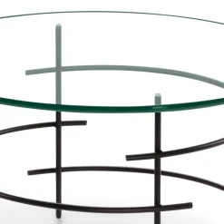 60cm runder Couchtisch mit Glasplatte - Prakto^Wohnen Sale