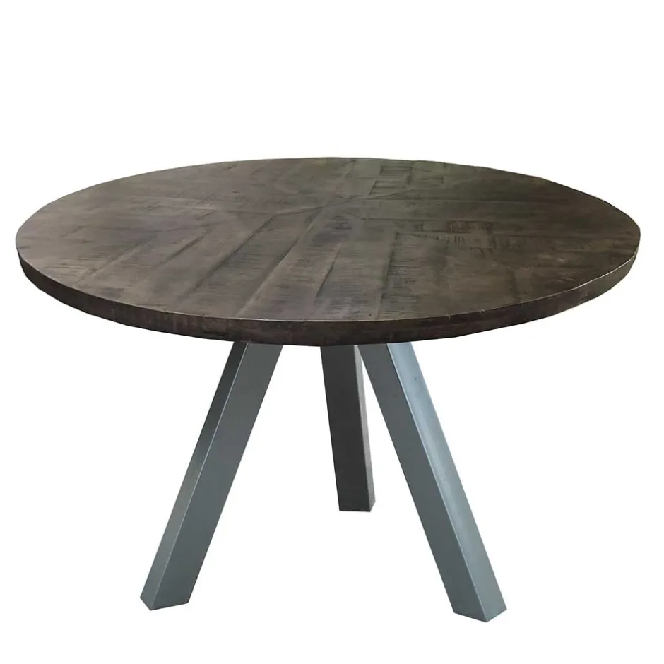 120cm runder Holz Esstisch in Grey Wash - Nicoletta^Wohnen Hot