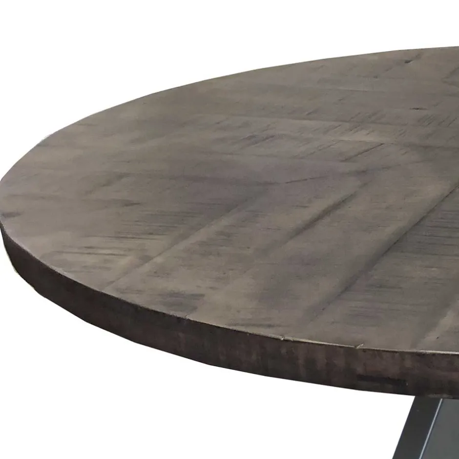 120cm runder Holz Esstisch in Grey Wash - Nicoletta^Wohnen Hot