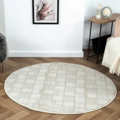 120cm runder Teppich mit kurzem Flor - Taomy^Wohnen Online