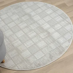 120cm runder Teppich mit kurzem Flor - Taomy^Wohnen Online