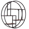 Wohnen 75cm rundes Hängeregal aus Metall & Holz - Mendoza