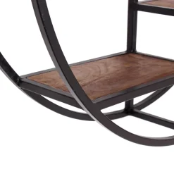 Wohnen 75cm rundes Hängeregal aus Metall & Holz - Mendoza