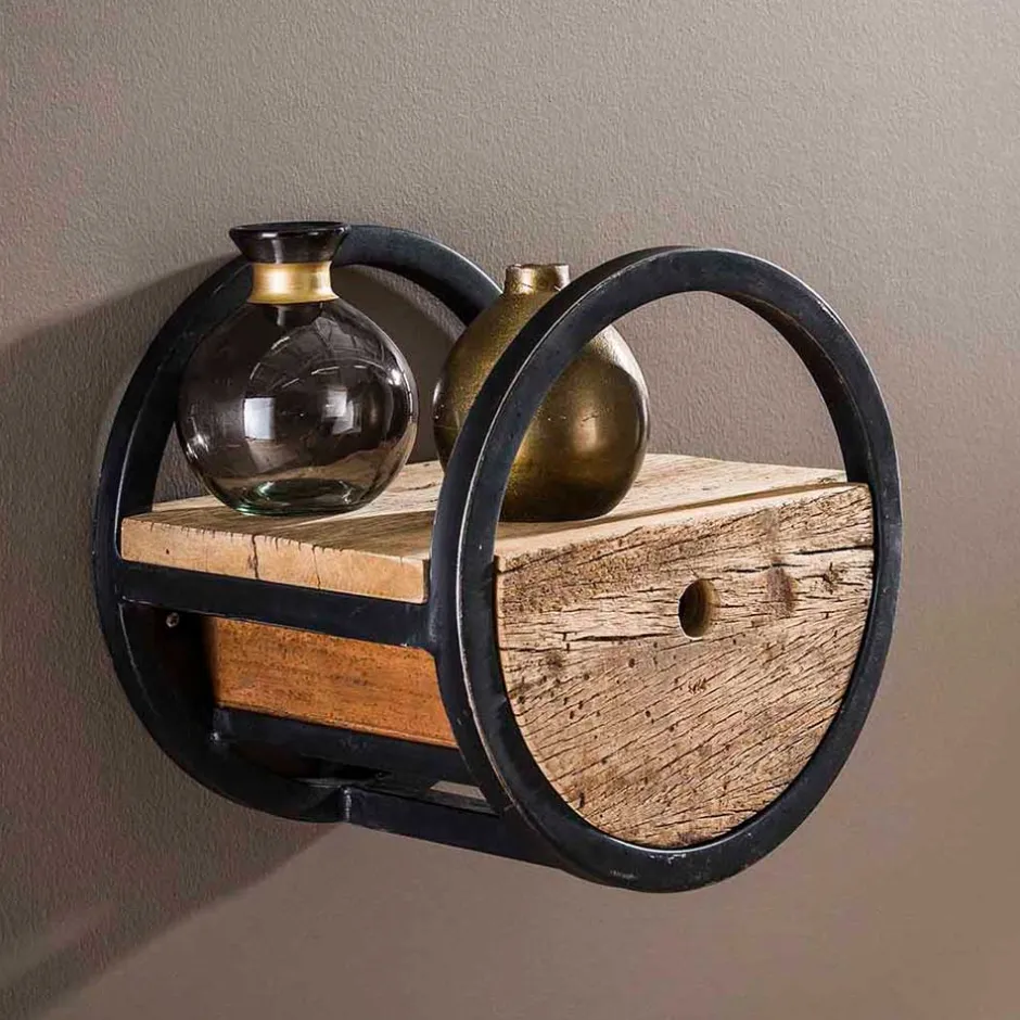 30cm Rundes Wandregal mit Schublade - Ultina^Wohnen New