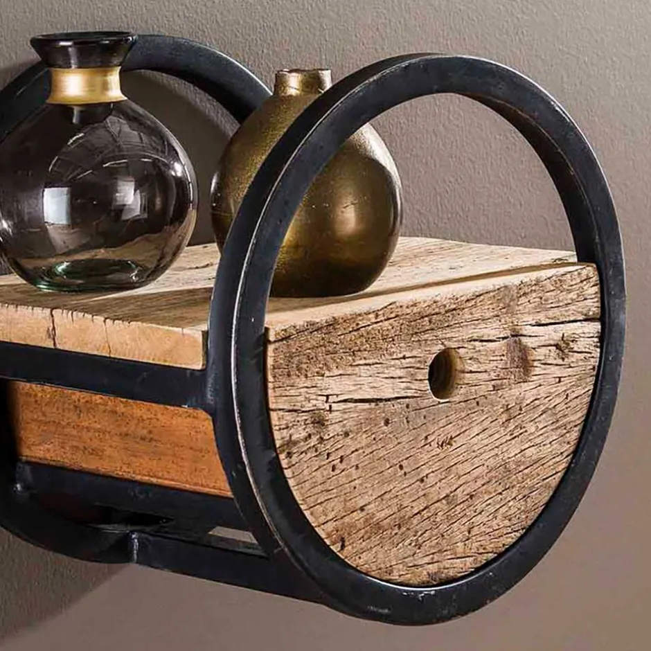 30cm Rundes Wandregal mit Schublade - Ultina^Wohnen New