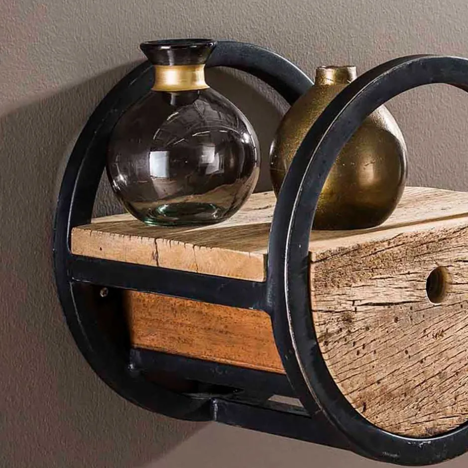 30cm Rundes Wandregal mit Schublade - Ultina^Wohnen New