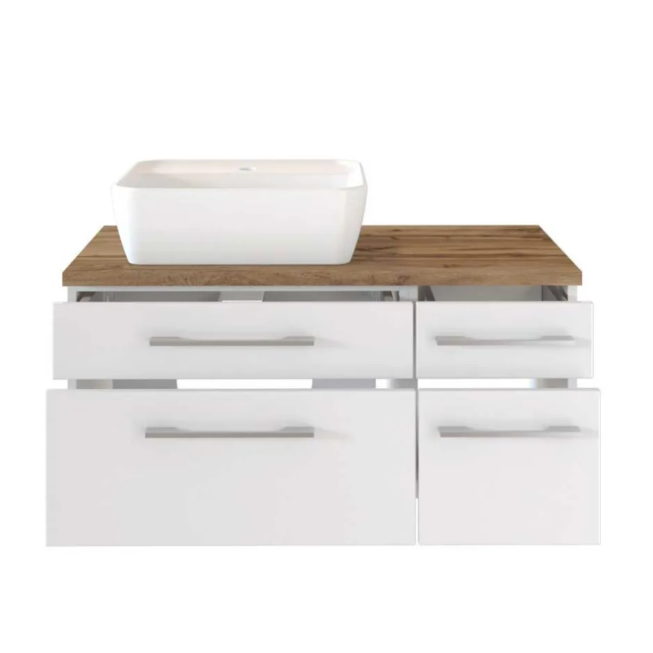 Wohnen 90cm Unterbecken Schrank mit Aufsatzbecken - Enwicos