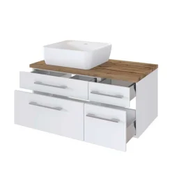 Wohnen 90cm Unterbecken Schrank mit Aufsatzbecken - Enwicos