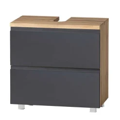 60cm Unterbeckenschrank in Grau & Wildeiche - Jambi^Wohnen Discount