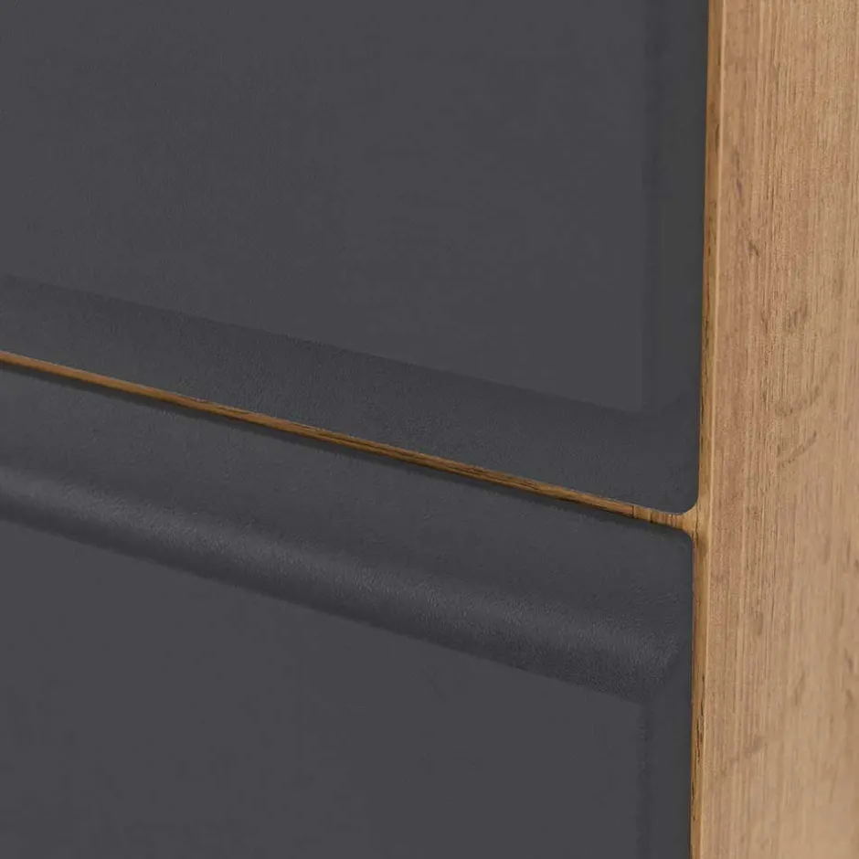 60cm Unterbeckenschrank in Grau & Wildeiche - Jambi^Wohnen Discount