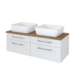 120cm Waschtisch für 2 Personen in Weiß - Enwicos^Wohnen Sale