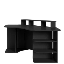 Computertisch in Schwarz mit Aufsatz - Iscian^Wohnen Hot