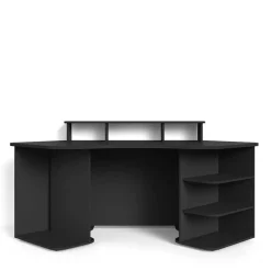 Computertisch in Schwarz mit Aufsatz - Iscian^Wohnen Hot