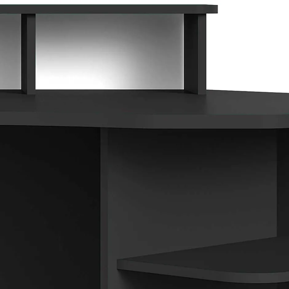 Computertisch in Schwarz mit Aufsatz - Iscian^Wohnen Hot