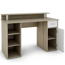 Kinder Wohnen Computertisch in Sonoma-Eiche und Weiß - Bojan