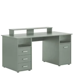 Computertisch mit Aufsatz in Graugrün - Tageda^Wohnen Sale