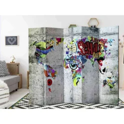 Cooler Paravent Weltkarte & Graffiti - Pears^Wohnen Hot