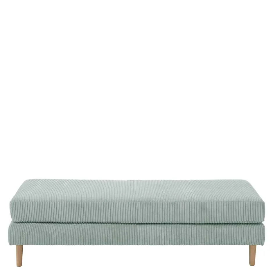 Wohnen Cord Couchhocker in Silbergrau - Sectian