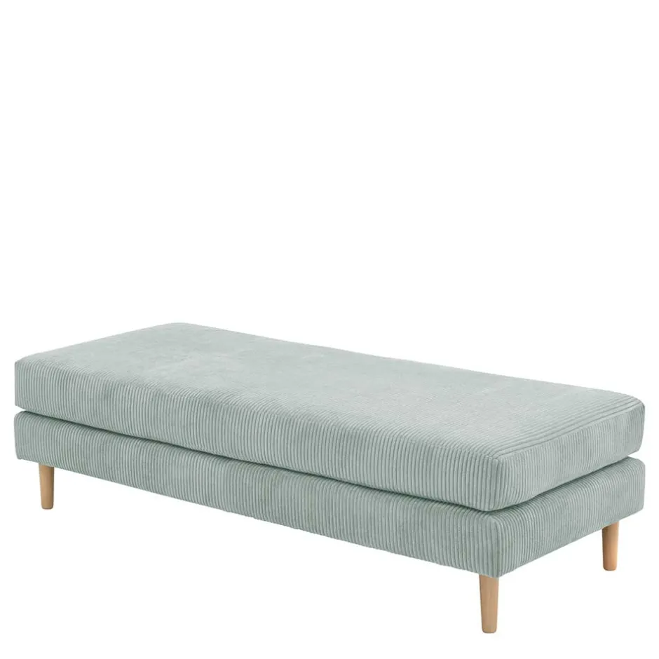 Wohnen Cord Couchhocker in Silbergrau - Sectian