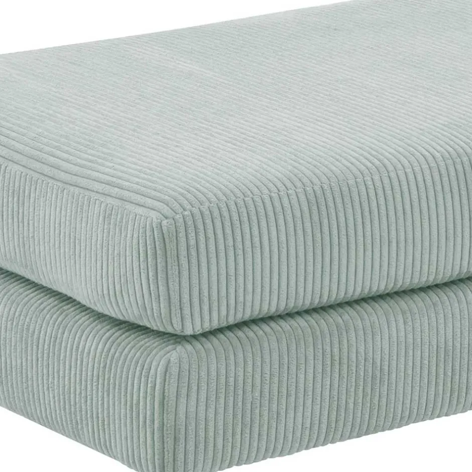 Wohnen Cord Couchhocker in Silbergrau - Sectian