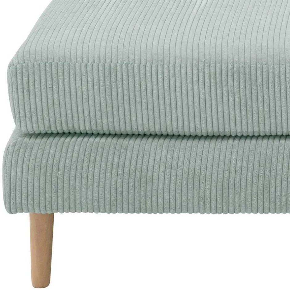 Wohnen Cord Couchhocker in Silbergrau - Sectian