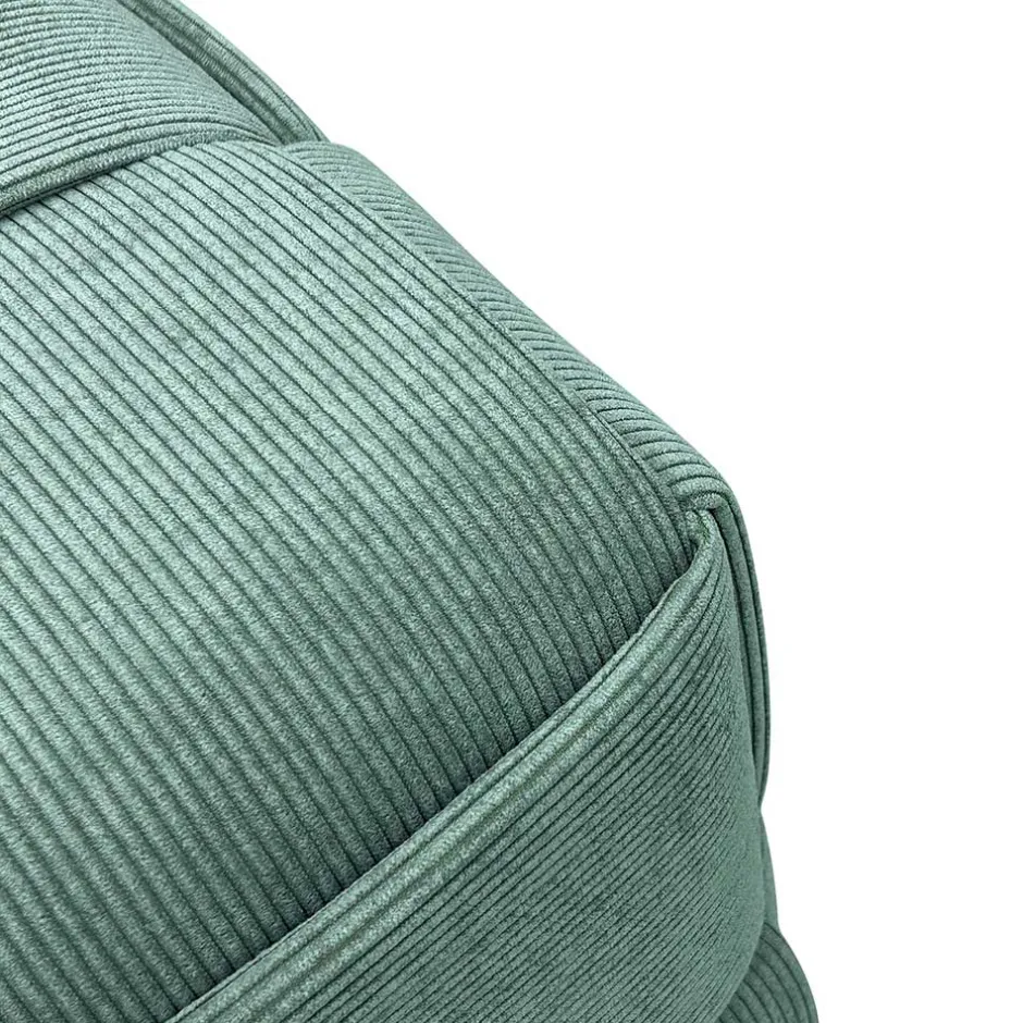 Wohnen Cord Pouf in Dunkelgrün - Glory