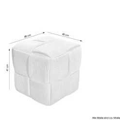 Wohnen Cord Pouf in Dunkelgrün - Glory