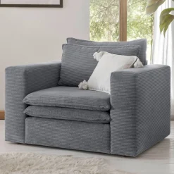 Cord Sessel in Anthrazit - Ruffos^Wohnen Clearance