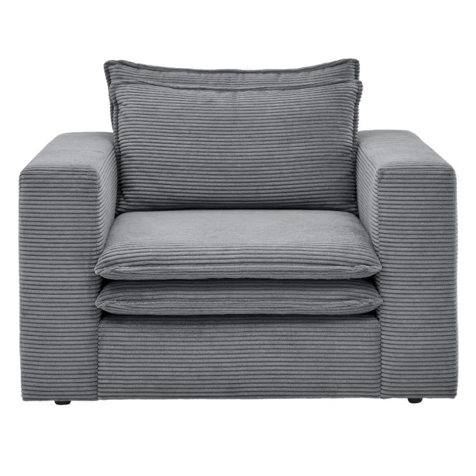 Cord Sessel in Anthrazit - Ruffos^Wohnen Clearance