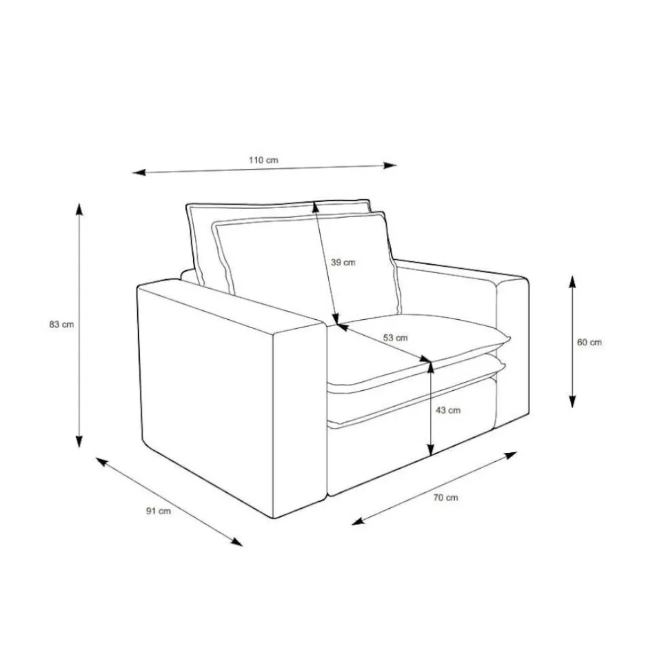 Cord Sessel in Anthrazit - Ruffos^Wohnen Clearance