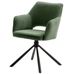 Wohnen Cord Tischsessel in Oliv Grün - Emilio (2er Set)