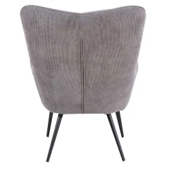 Wohnen Cordsessel und Fußhocker in Grau - Zoryano (zweiteilig)