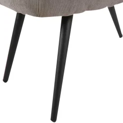 Wohnen Cordsessel und Fußhocker in Grau - Zoryano (zweiteilig)