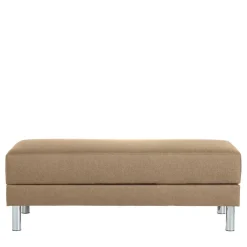 Couchbett mit Hocker in Beige mit Chrom - Proof (zweiteilig)^Wohnen Best