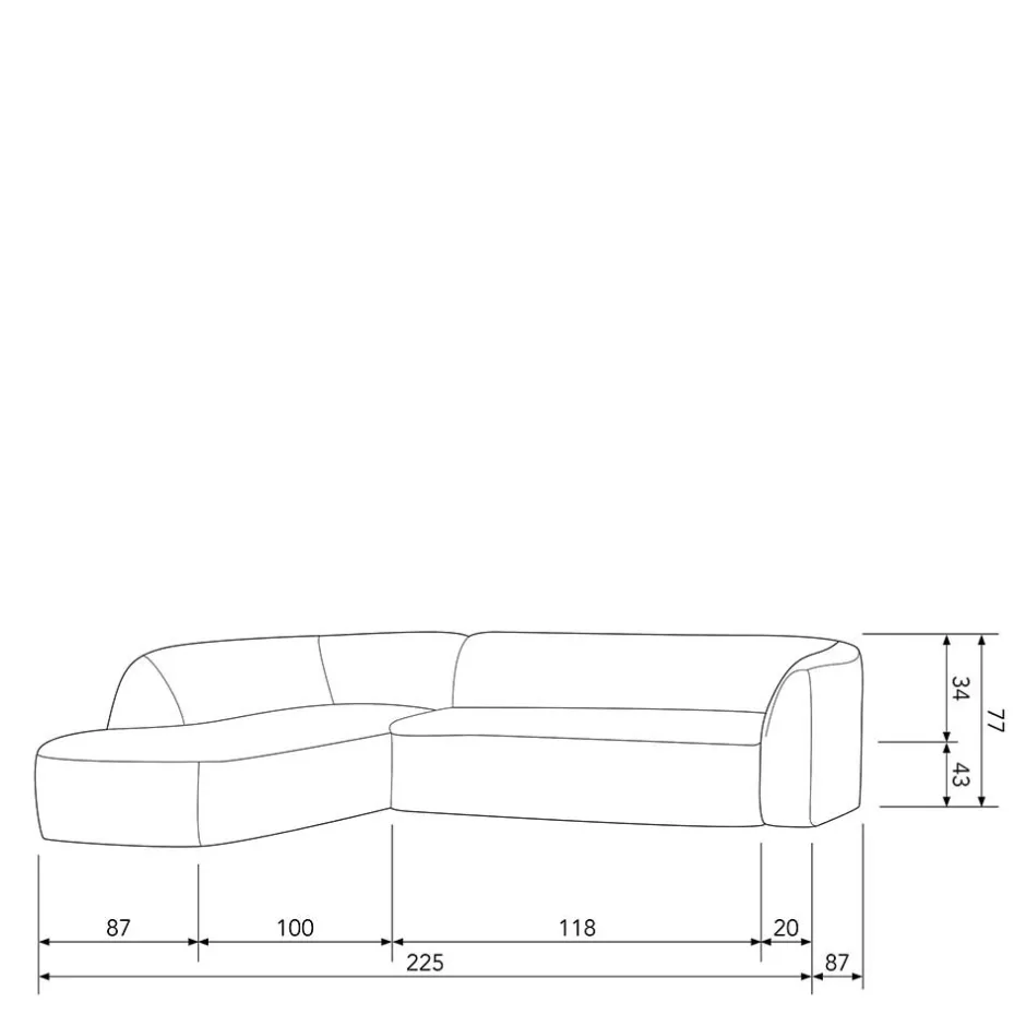 Wohnen Couchecke in Creme Chenille - Moviess