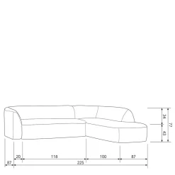 Wohnen Couchecke in Creme Chenille - Moviess